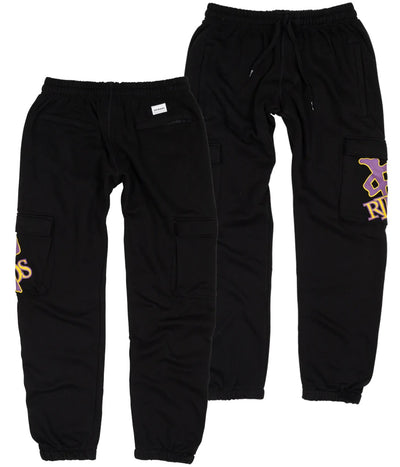RDS OG Cargo Sweatpants, Black Purple
