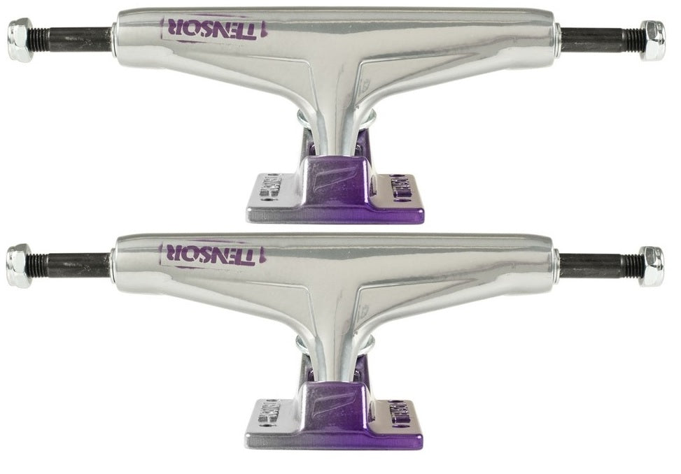 Tensor Alum Stencil Mirror Raw Purple Fade Trucks (Set of 2)