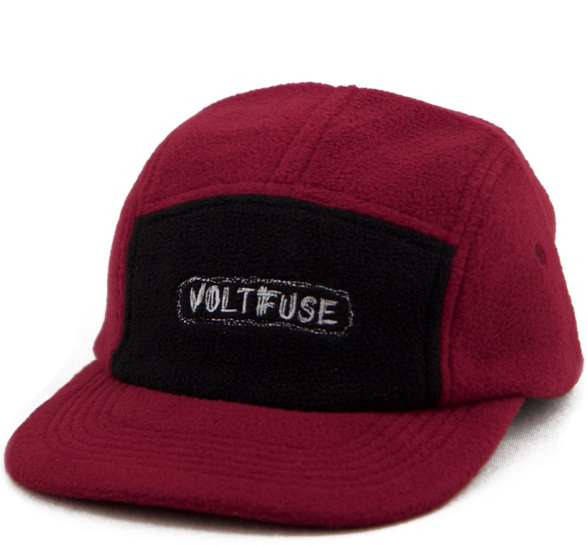 Voltfust Fuzz Strap Back Hat, Red Black