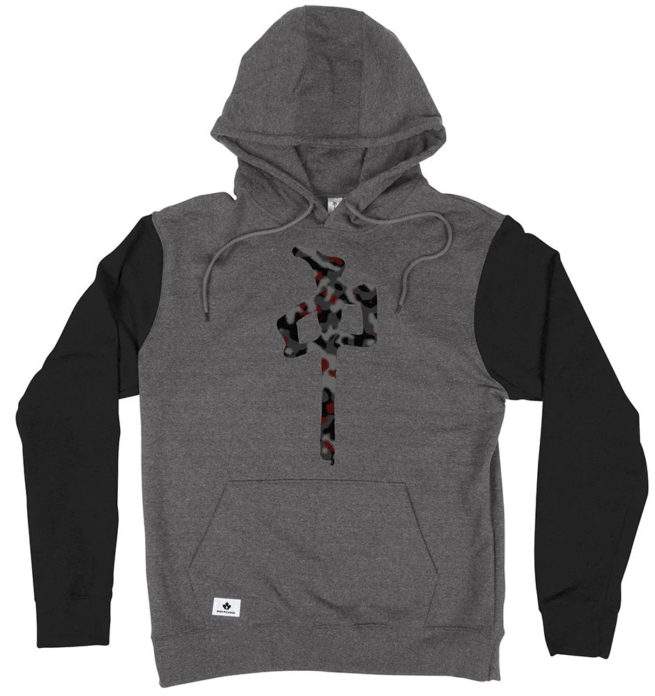 RDS Two Tone Chung Brushed Camo Hoodie, Charcoal Heather Black