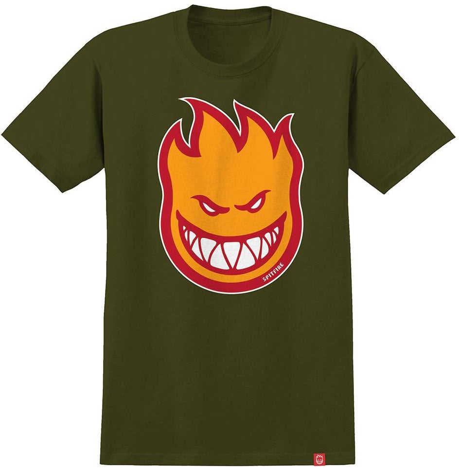 Spitfire Bighead Fill Tee, Military Green Gold Red