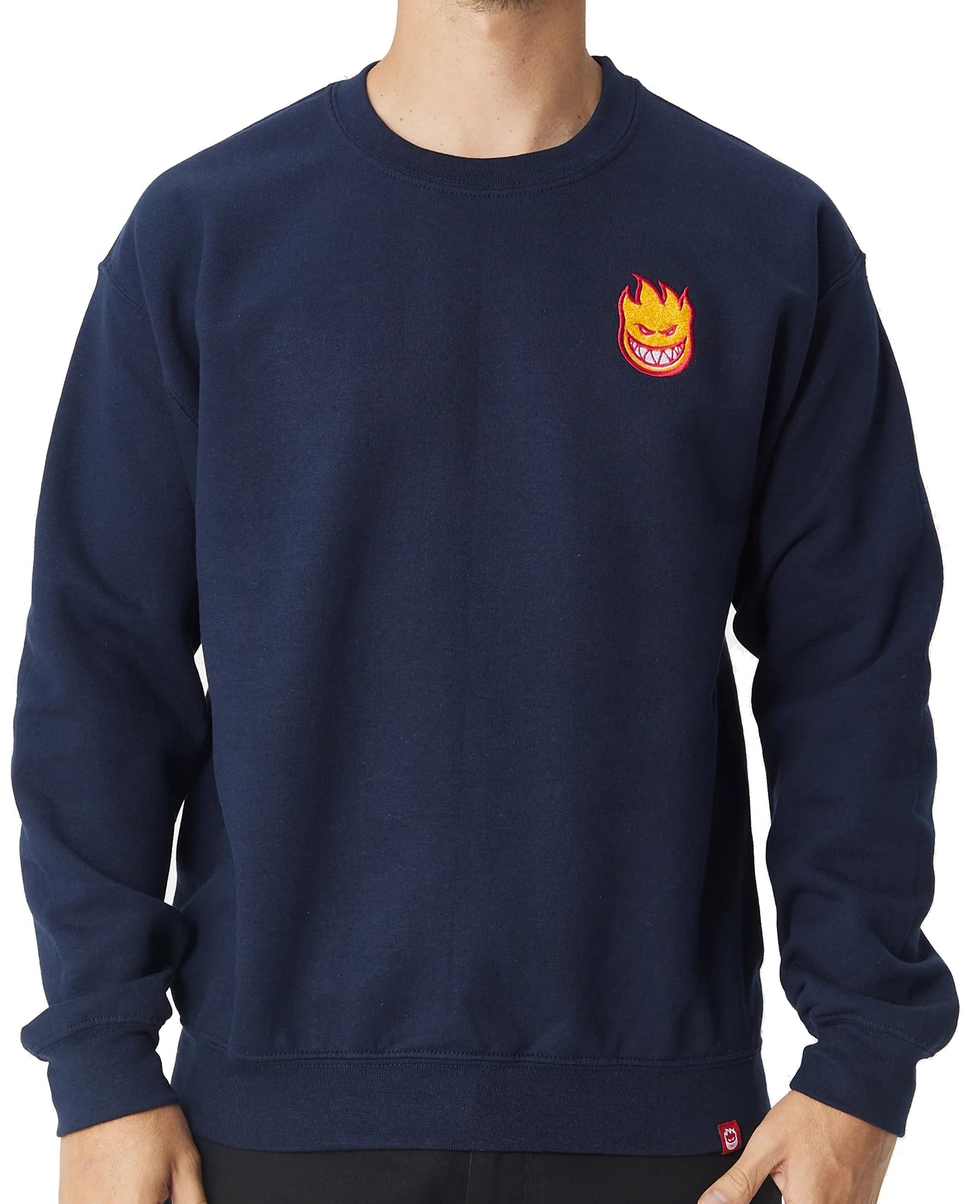 Spitfire Lil Bighead Fill Embroidered Crew, Navy