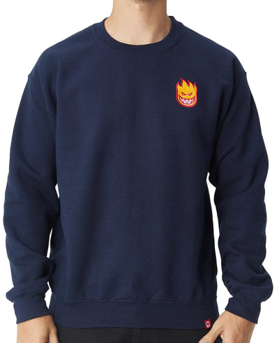 Spitfire Lil Bighead Fill Embroidered Crew, Navy